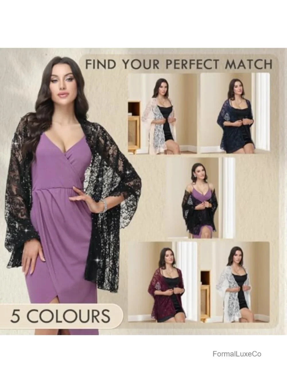 Lace Shawl Rhinestone Sparkly Sequin Wrap for Evening Dresses, Women Wedding